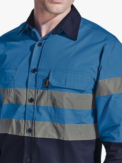 High Visibility Long Safety Shirt - Blue
