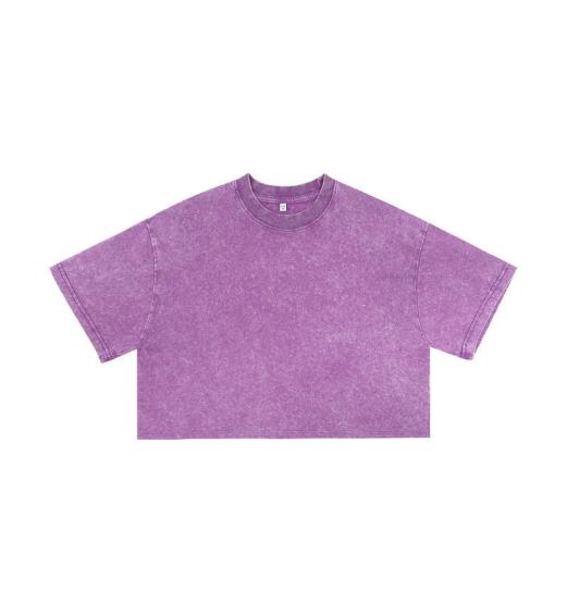 240 GSM Snow Wash Cropped Tee - Image 4